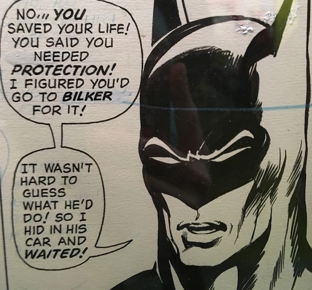 Détail d'une planche originale de Batman dans l'exposition à Angoulême