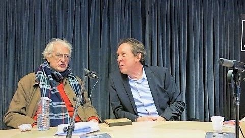 France Musique, studio 131... Cinéaste et cinéphile, Bertrand Tavernier & Le producteur Benoît Duteurtre (g. à d.) ©Radio France - Annick Haumier