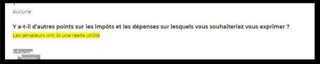 Sur le site du grand débat, plusieurs contributions suggèrent de "supprimer le sénat".