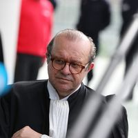 L'avocat pénaliste Hervé Temime, au tribunal de grande instance de Nanterre le 30 mars 2018.