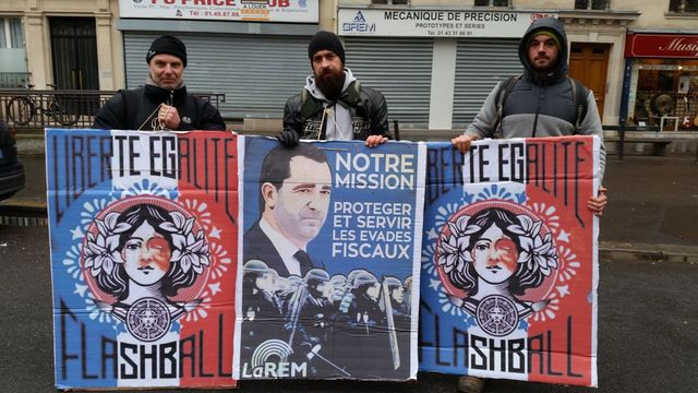 Des manifestants dénoncent les violences policières. 19/01/2018, Paris.