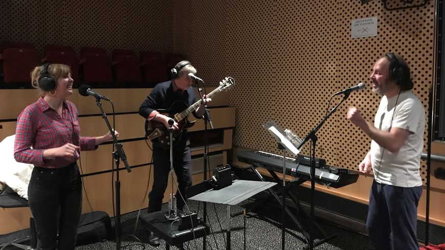 Claire Tiller, Philippe Katerine et Philippe Eveno à Radio France