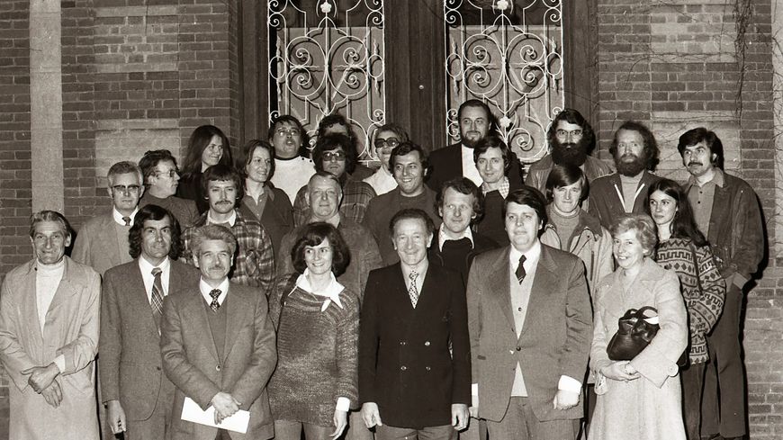 Les membres de la liste d'action de gauche en 1977, au premier rang Henri Fromentin et Ernest Martin