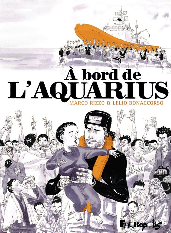 La couverture du livre "A bord de l'Aquarius", histoire narrée par "Papa panda"