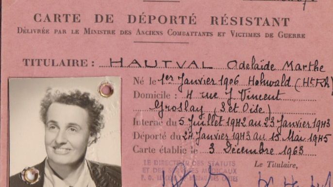 Carte de déportée résistante d'Adélaïde Hautval