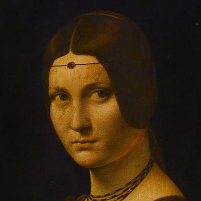 Portrait présumé de Lucrezia Crivelli, dit La Belle Ferronnière de Léonard de Vinci, vers 1495-1497 (Louvre, Paris)
