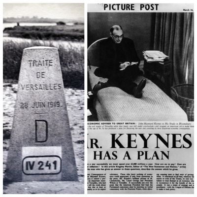 Les Conséquences économiques de la paix de John Maynard Keynes, publié dès 1919, va cristalliser la déception ressentie par de nombreux commentateurs libéraux après la signature du Traité de Versailles