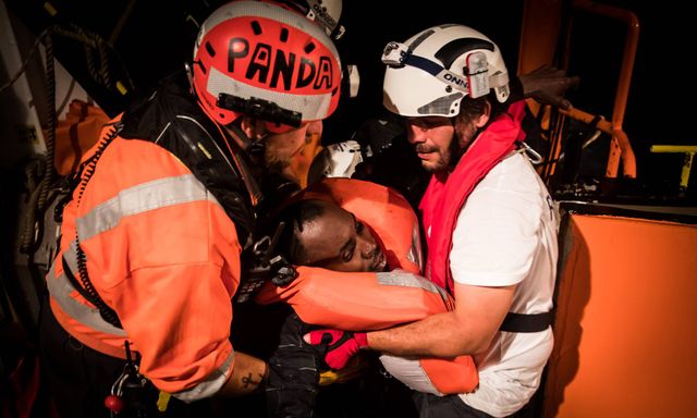 Anthony, alias Papa Panda, alors qu'il était sur le navire Aquarius