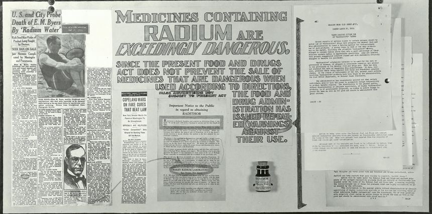Extraits de presse dévoilant la dangerosité des produits au radium, années 1930