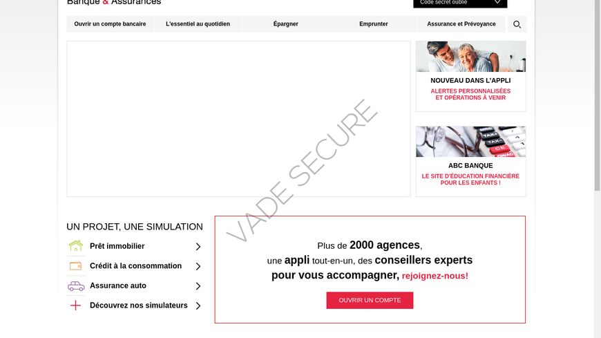 Un exemple de fausse page générée par des pirates informatiques : ici, il s'agit d'une copie du site d'une banque, la Société Générale.
