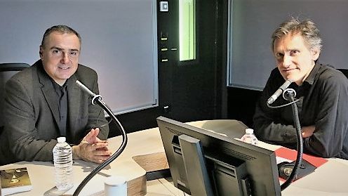 France Musique, studio 761... Bruno Messina : "Berlioz " Éditions Actes-Sud & Le producteur Philippe Venturini (g. à d.) ©Radio France - Annick Haumier