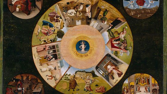 "Les Sept Péchés capitaux et les Quatre Dernières Étapes humaines" de Jérôme Bosch / Musée du Prado de Madrid - Wikicommons