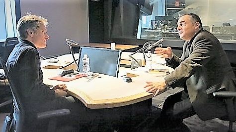 France Musique, studio 761... Bruno Messina : "Berlioz " Éditions Actes-Sud & Le producteur Philippe Venturini (g. à d.)