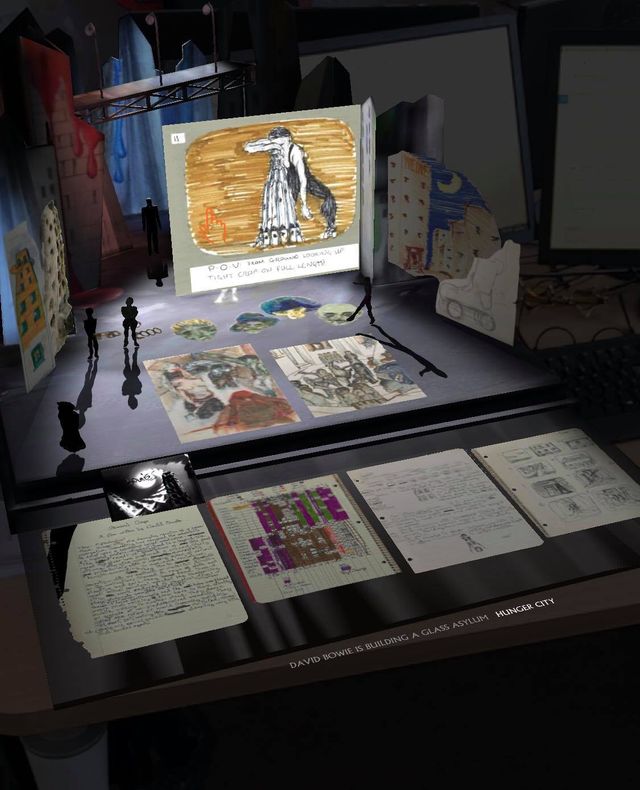 Sur une surface plane, l'exposition apparaît sur l'écran du smartphone sous la forme de salles miniatures à explorer