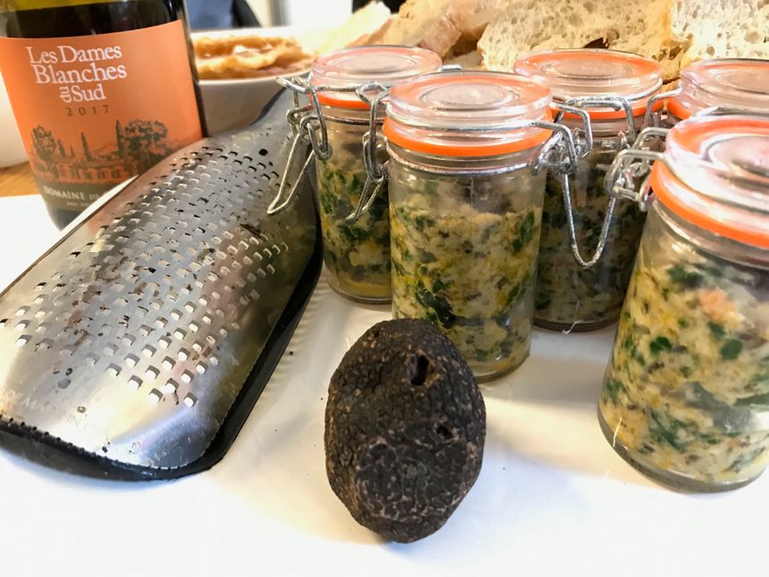 Petites Verrines aux Truffes cuisinées par Hervé Dodane, chef du restaurant "Le Poème" de Grignan