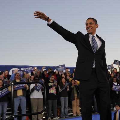 Pendant la campagne de Barack Obama, à Leesburg, Virginie, en octobre 2008.
