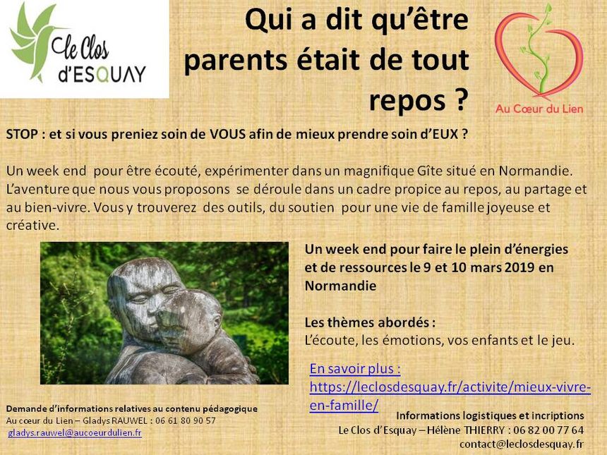 Un rendez vous pour les parents!