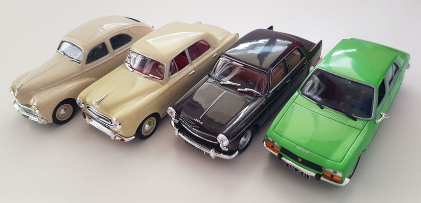 Les grandes berlines historiques de Peugeot... 203, 403, 404 et 504...