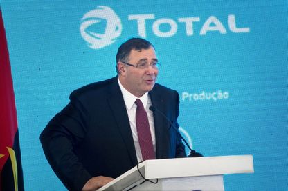 CEO of France's Groupe Total Patrick Pouyanne(L) speaks at the inauguration of the Total Kaombo oil project in Luanda on November 10, 2018 CEO of France's Groupe Total Patrick Pouyanne(L) speaks at the inauguration of the Total Kaombo oil project in Luanda on November 10, 2018
