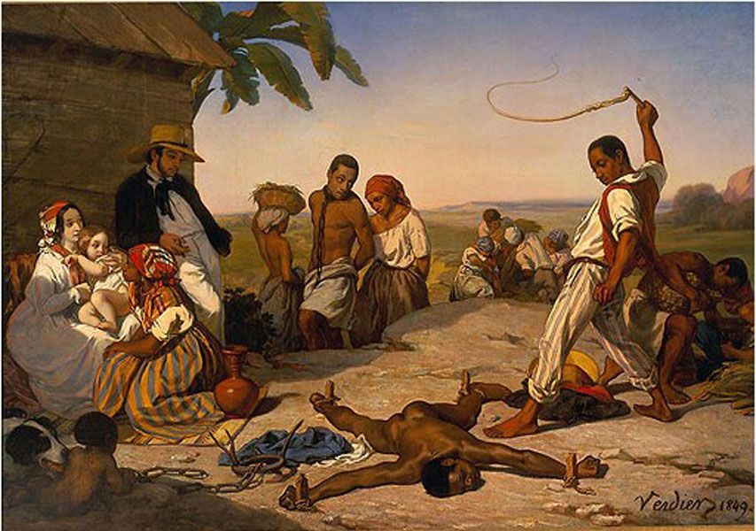 Le châtiment des quatre piquets, peint par Verdier (Menil Foundation)
