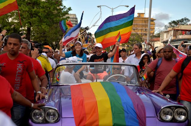 Mariela Castro, la fille de Raoul Castro, lors de la gay pride à la Havane le 12 mai 2018