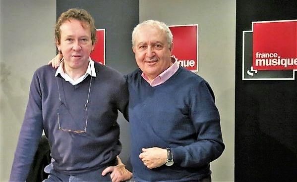 France Musique, studio 141... Benoît Duteurtre & Serge Elhaïk (g. à d.)
