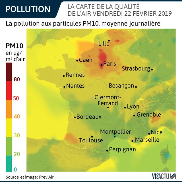 Pics de pollution dans plusieurs zones de France