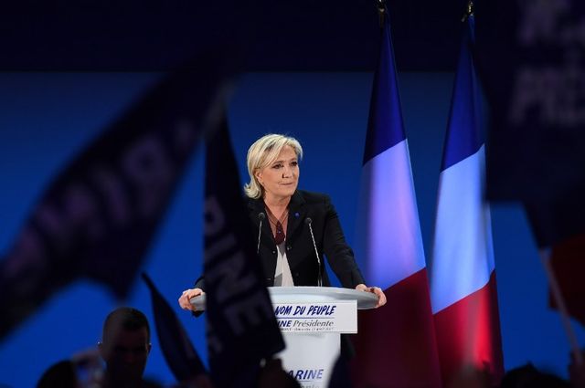Marine Le Pen lors de sa campagne pour la Présidentielle française, ici en avril 2017 à Hénin-Beaumont