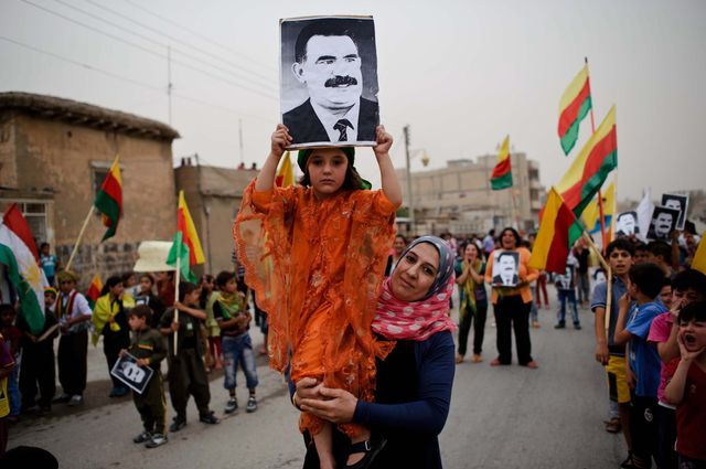 Manifestation de soutien à Abdullah Öcalan dans la ville de Derike en Syrie, le 29 août 2012