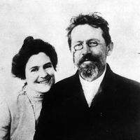 Anton Tchekhov et sa femme Olga Knipper en 1890