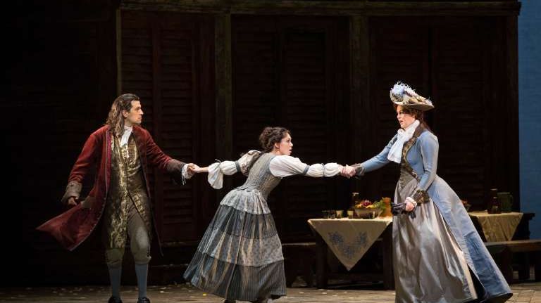 Luca Pisaroni (Don Giovanni), Aida Garifullina (Zerlina) et Federica Lombardi (Donna Elvira)