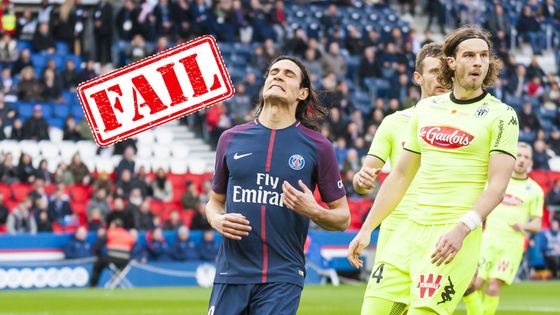 Edinson Cavani (psg) lors du match de la Ligue des Champions entre Paris Saint-Germain et SCO Angers le 14 mars 2018 au Parc des Princes à Paris, France ©AFP - Photo Pierre Charlier / DPPI