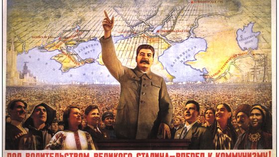 Under the rule of great Stalin - let's go ahead to communism!', poster, 1951, ©Getty - Heritage Images