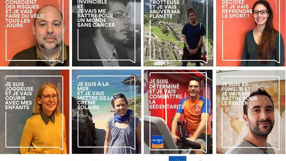 Affiches réalisées pour la campagne #JeSuisEtJeVais lancée par la Ligue contre le cancer dans le cadre de la Journée mondiale contre le cancer