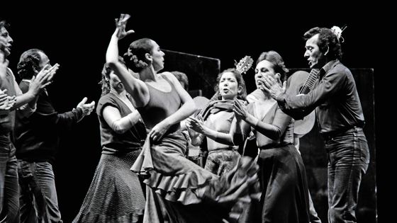 En juin 1985 à Paris, répétions du ballet "Carmen" du danseur et chorégraphe espagnol Antonio Gades et du réalisateur espagnol Carlos Saura. ©AFP - Michel Gangne