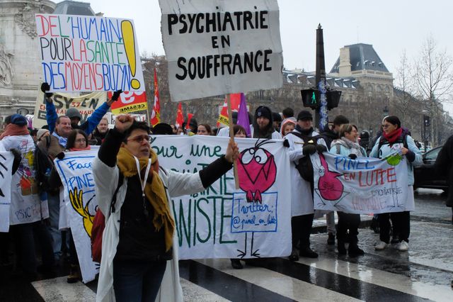 Manifestation du 22 janvier 2019, pour un "Printemps de la Psychiatrie", Paris.