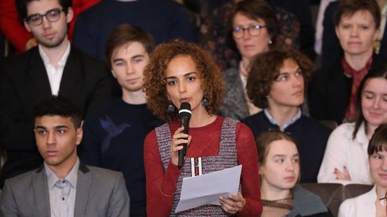 Discours de Leïla Slimani à l'Institut français de paris le 20 mars 2018 ©AFP - Ludovic MARIN / POOL