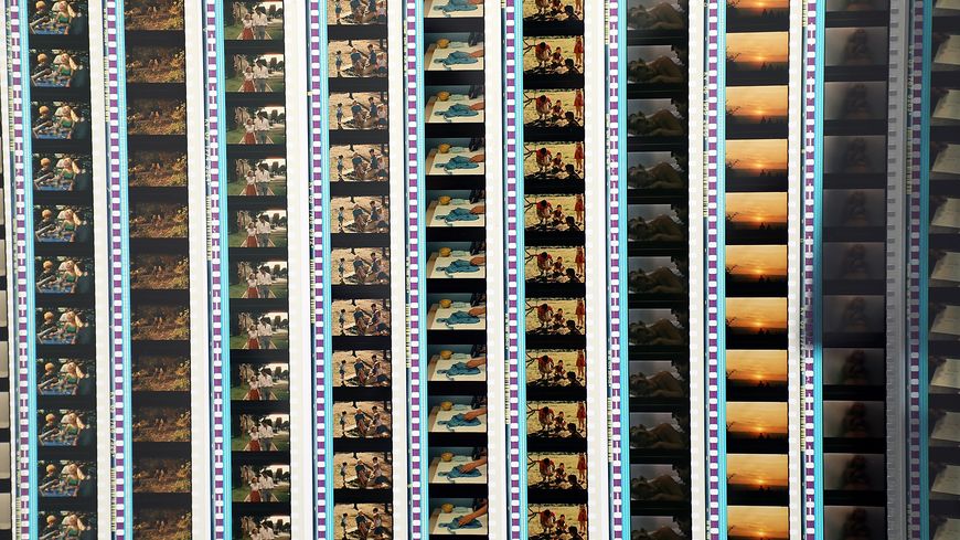 Pellicules des films d'Agnès Varda exposées en 2018 à la Galerie Nathalie Obadia à Paris