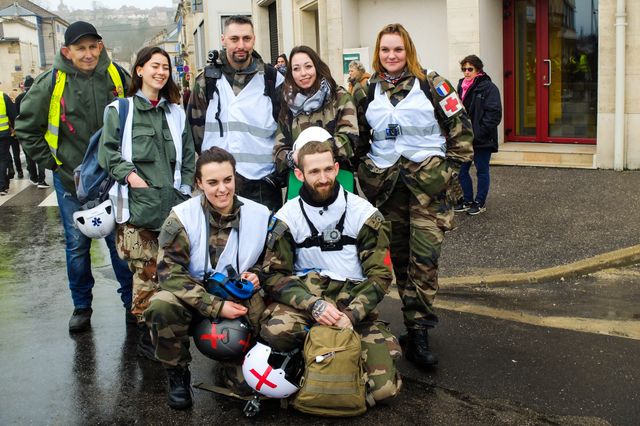 L'équipe des street medics à Bar-le-Duc, Meuse, mars 2019.