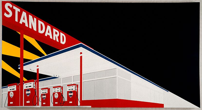 Ed Ruscha : Standard Station, Amarillo, Texas, 1963 (Huile sur toile)