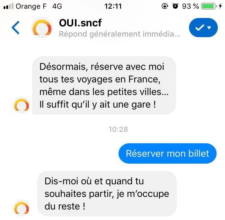 Le robot s'adresse à l'internaute directement.