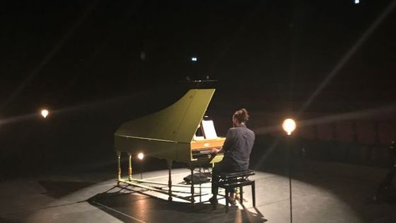 Jean Rondeau au Théâtre de l'Usine, pour son concert le 18 juillet dans le cadre du projet d'enregistrement des 555 sonates de Scarlatti, ©Radio France - Radio France / G. Decalf
