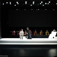 Camille Poul et Mikhail Timoshenko sur la scène du Grand Théâtre de Luxembourg