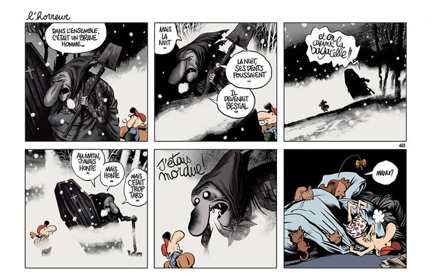 Strip tiré du tome 6 du Retour à la terre de Jean-Yves Ferri et Manu Larcenet