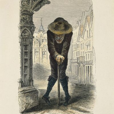 Talebot le Bossu, Cour des miracles de Paris, caricature du XVIIe siècle (Bibliothèque Des Arts Decoratifs, Paris)