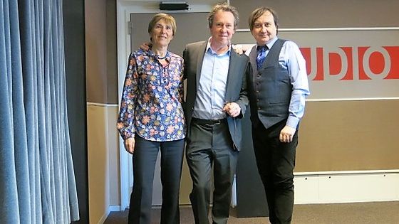 France Musique, studio 131... Sabine Teulon Lardic, Benoît Duteurtre & Le génial Michel Fau (g. à d.) ©Radio France - Annick Haumier