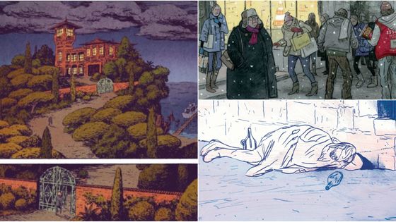 Gauche : « Saint Rose : à la recherche du dessin ultime » de Micol, en haut à droite : "Cassandra Darke" de Posy Simmonds, en bas à droite : "Portrait d’un buveur" de Schrauwen, Ruppert et Mulot