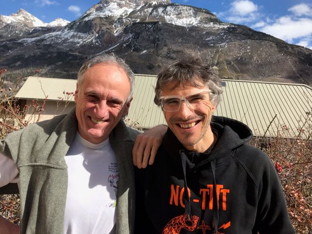 Denis Cheissoux et Lionel Daudet, alpiniste (dans les Écrins).