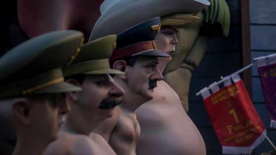 Quatre figurines représentant Francisco Franco, Joseph Stalin, Adolf Hitler. ©Getty - SOPA Images