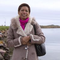 George Pau-Langevin, Ministre des Outre-mer, lors d'une visite à Saint-Pierre-et-Miquelon (2017)